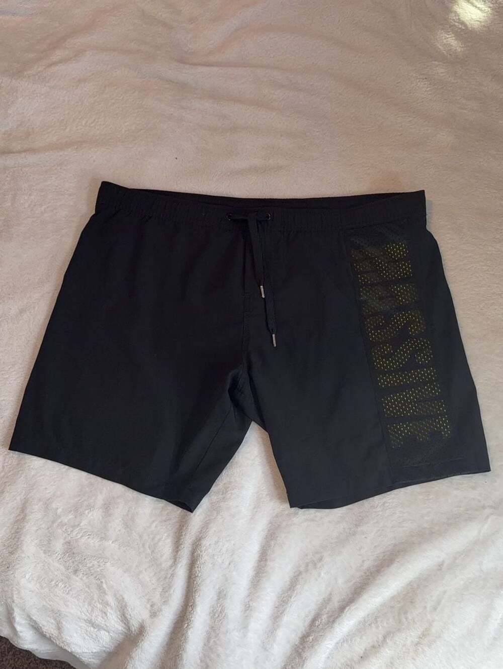Andrew Christian Massive Swim Shorts Black/Neon Yellow Size XL - Picture 3 of 8